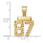 14k Small Brushed Diamond-cut Number 87 Charm - Image 3