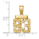 14k Small Brushed Diamond-cut Number 93 Charm - Image 2