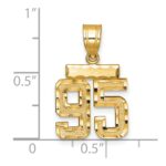 14k Small Brushed Diamond-cut Number 95 Charm - Image 2