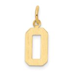 14k Small Polished Number 0 Charm - Image 3