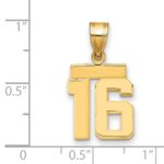 14k Small Polished Number 16 Charm - Image 3