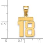14k Small Polished Number 18 Charm - Image 2