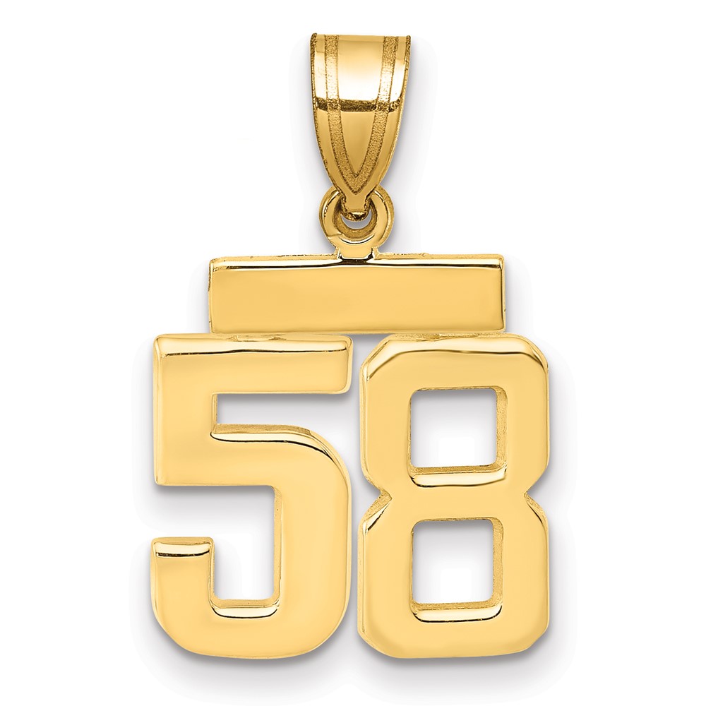 SP58.jpg 14k Small Polished Number 58 Charm - Image 1