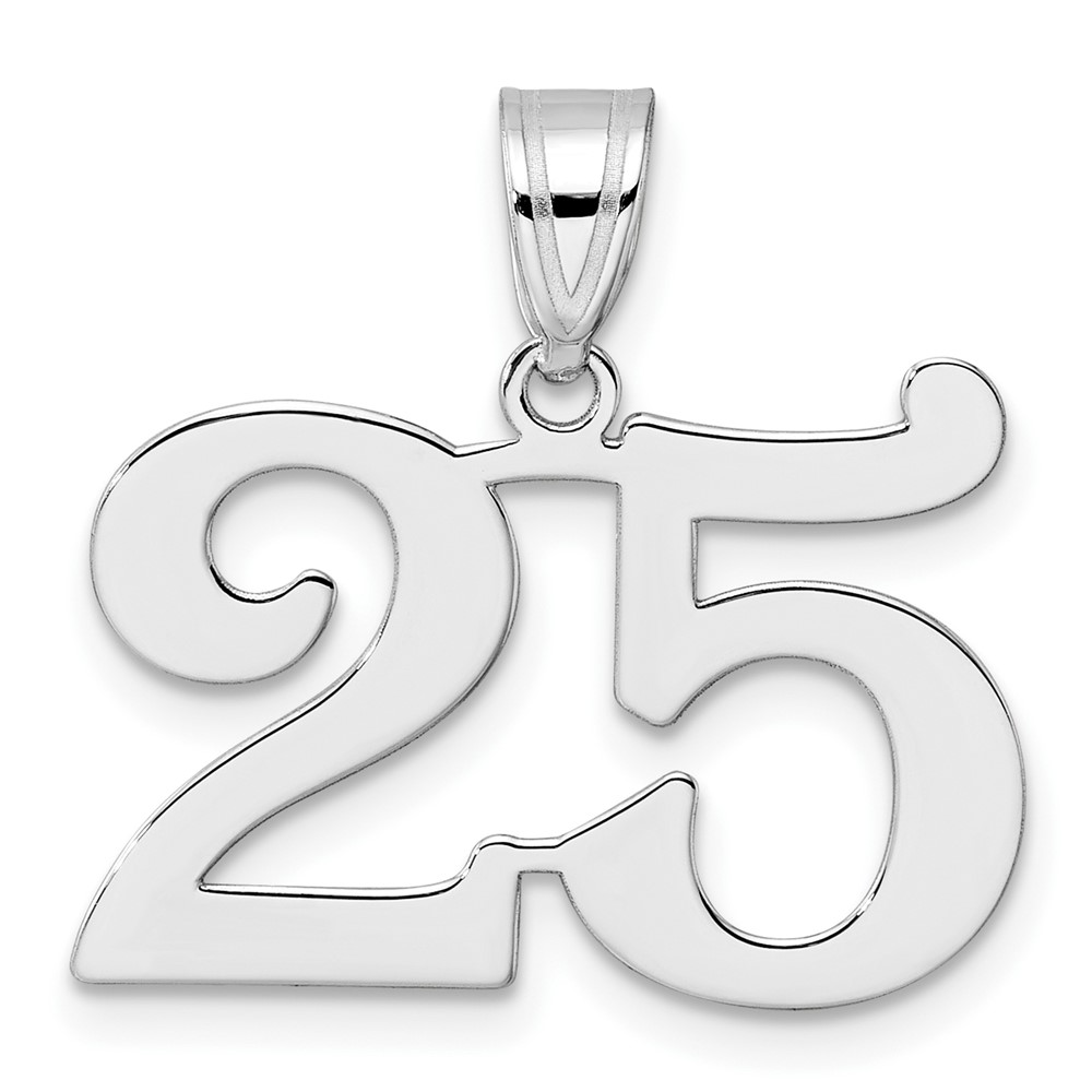 WAPN25.jpg 14kw Polished Number 25 Pendant - Image 1