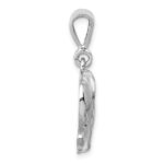 14k White Gold Polished Elephant Charm - Image 2