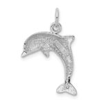14k White Gold Dolphin Charm - Image 3