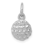 14k White Gold Domed Golf Ball Charm