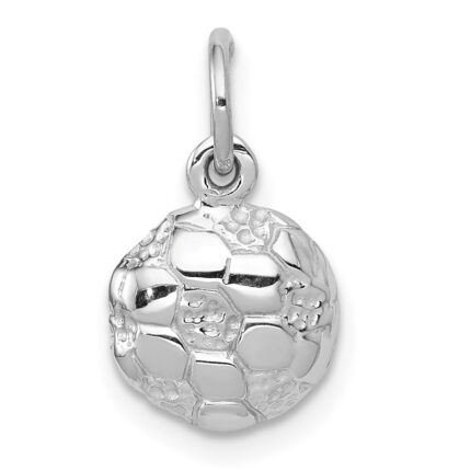 14k White Gold Domed Soccer Ball Charm