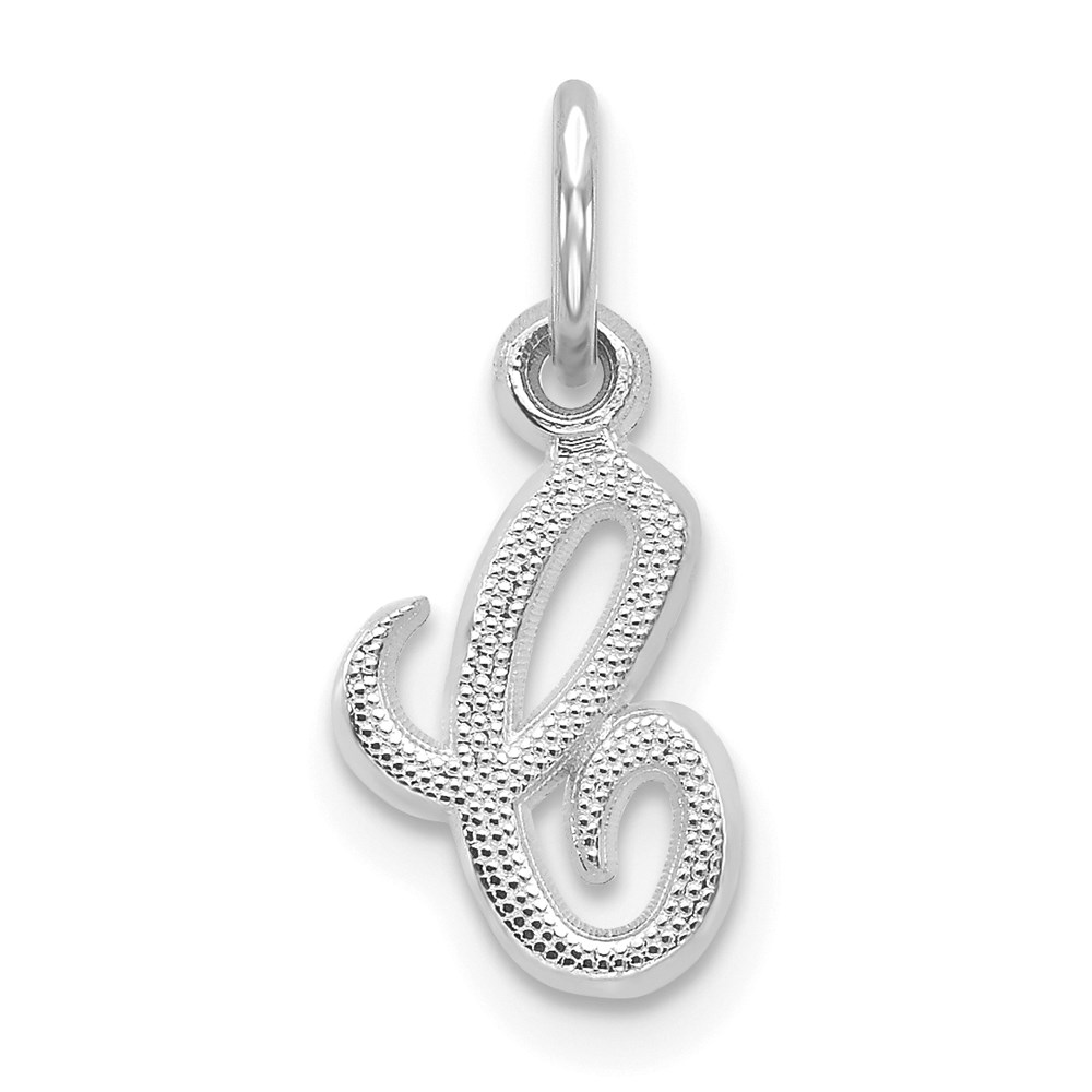 WCH138-C.jpg 14KW White Gold Casted Script Letter C Initial Charm - Image 1