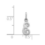 14KW White Gold Casted Script Letter E Initial Charm - Image 3