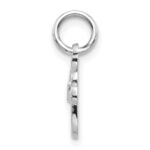 14KW White Gold Casted Script Letter F Initial Charm - Image 2