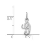 14KW White Gold Casted Script Letter G Initial Charm - Image 3