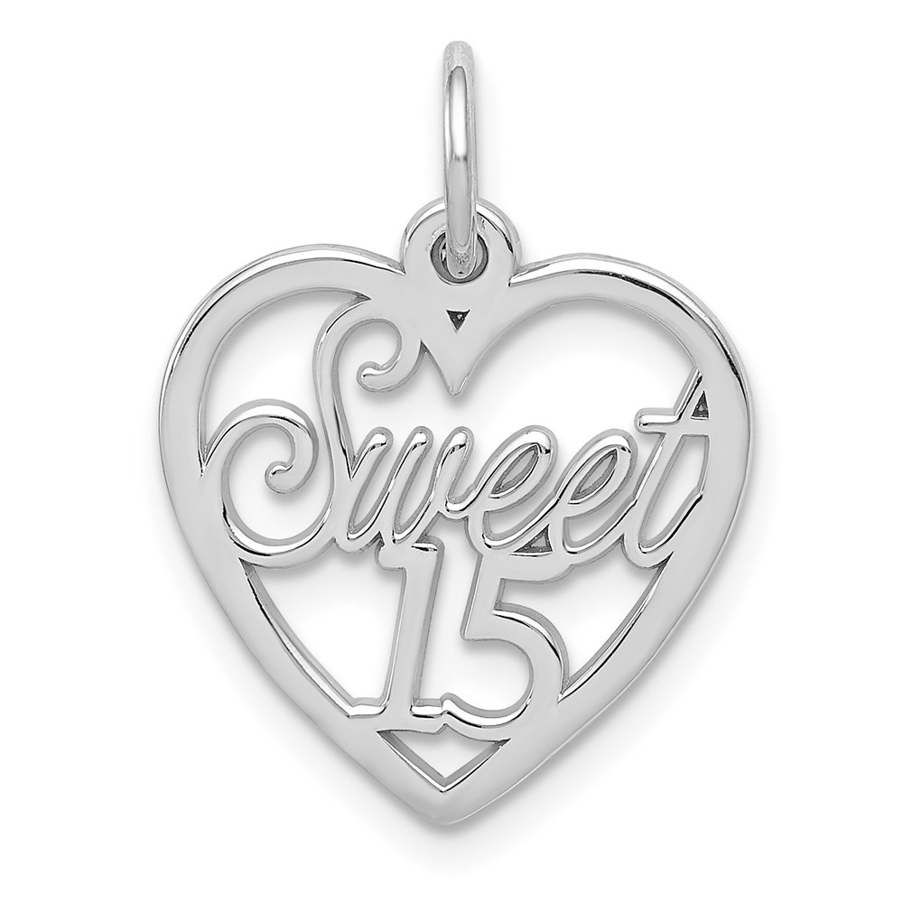 WCH27.jpg 14k White Gold Sweet 15 Charm - Image 1