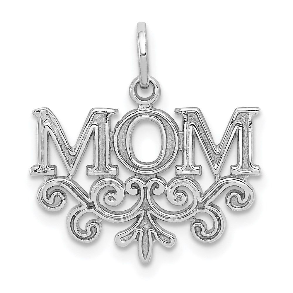 WCH32.jpg 14k White Gold MOM Charm - Image 1