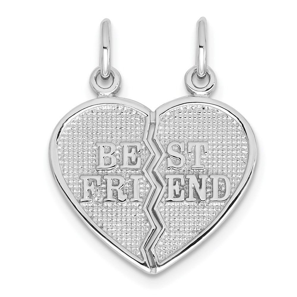 WCH4.jpg 14k White Gold BEST FRIEND 2-Piece Break-apart Charm - Image 1