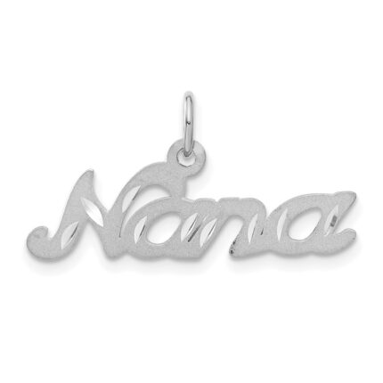 14k White Gold Satin NANA Charm