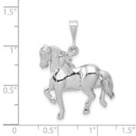 14k White Gold Polished Horse Charm - Image 4