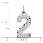 14kw Large Brushed Diamond-cut  Number 2 Charm - Image 3