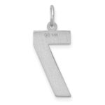 14kw Large Brushed Diamond-cut  Number 7 Charm - Image 4
