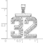 14kw Large Brushed Diamond-cut Number 32 Charm - Image 3