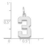 14kw  Medium Polished Number 3 Charm - Image 4