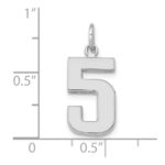 14kw Medium Polished Number 5 Charm - Image 4