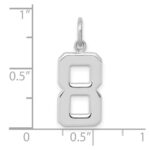 14kw Medium Polished Number 8 Charm - Image 4