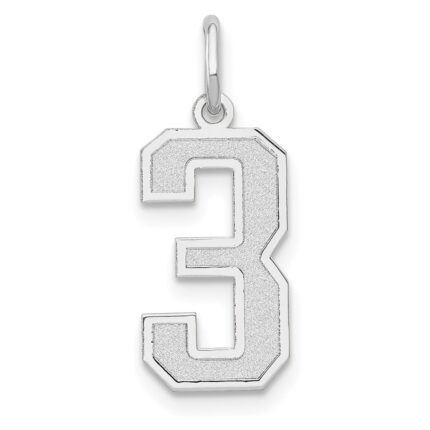 14kw Medium Satin Number 3 Charm