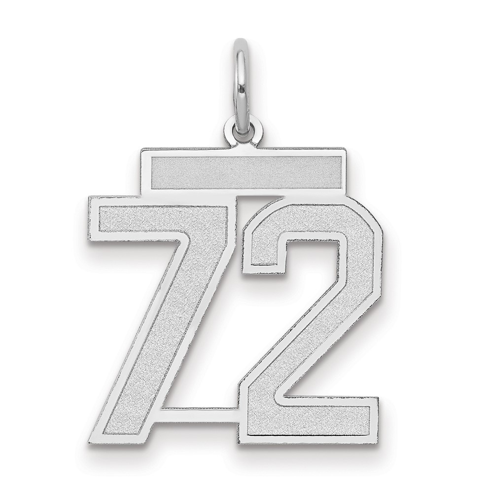 WSM72.jpg 14kw Medium Satin Number 72 Charm - Image 1