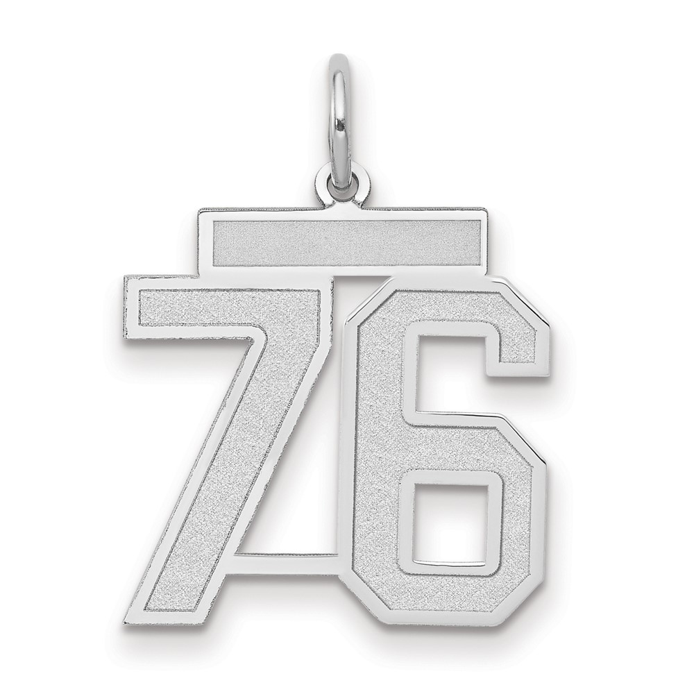 WSM76.jpg 14kw Medium Satin Number 76 Charm - Image 1