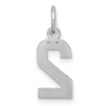 14kw Small Brushed Diamond-cut Number 2 Charm - Image 4