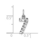14kw Small Brushed Diamond-cut Number 7 Charm - Image 3