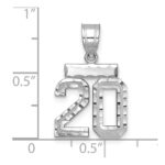 14kw Small Brushed Diamond-cut Number 20 Charm - Image 2