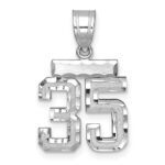 14kw Small Brushed Diamond-cut Number 35 Charm