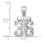 14kw Small Brushed Diamond-cut Number 36 Charm - Image 2