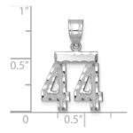 14kw Small Brushed Diamond-cut Number 44 Charm - Image 2