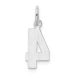14kw Small Polished Number 4 Charm - Image 3