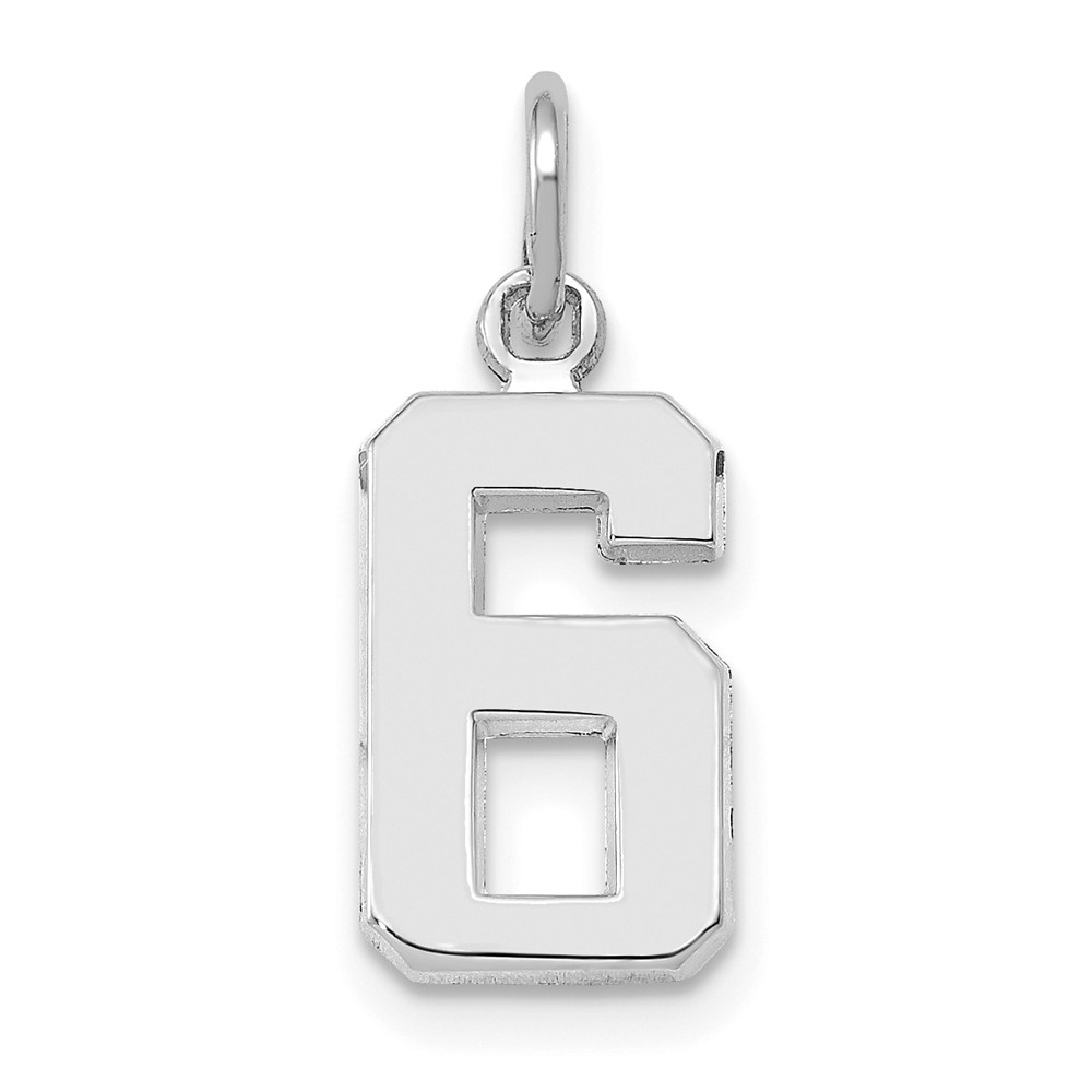 WSP06.jpg 14kw Small Polished Number 6 Charm - Image 1