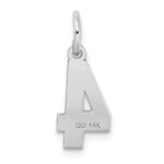 14kw Small Satin Number 4 Charm - Image 4