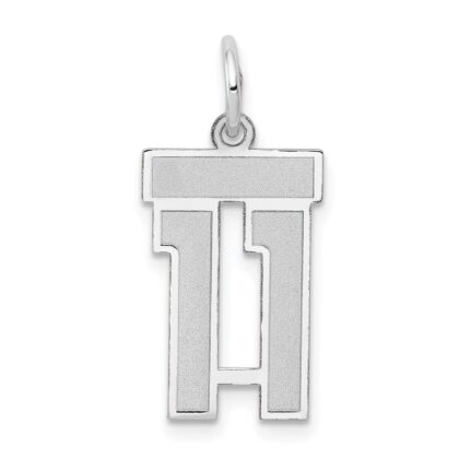 14kw Small Satin Number 11 Charm