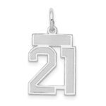 14kw Small Satin Number 21 Charm
