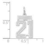 14kw Small Satin Number 21 Charm - Image 3