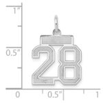 14kw Small Satin Number 28 Charm - Image 3