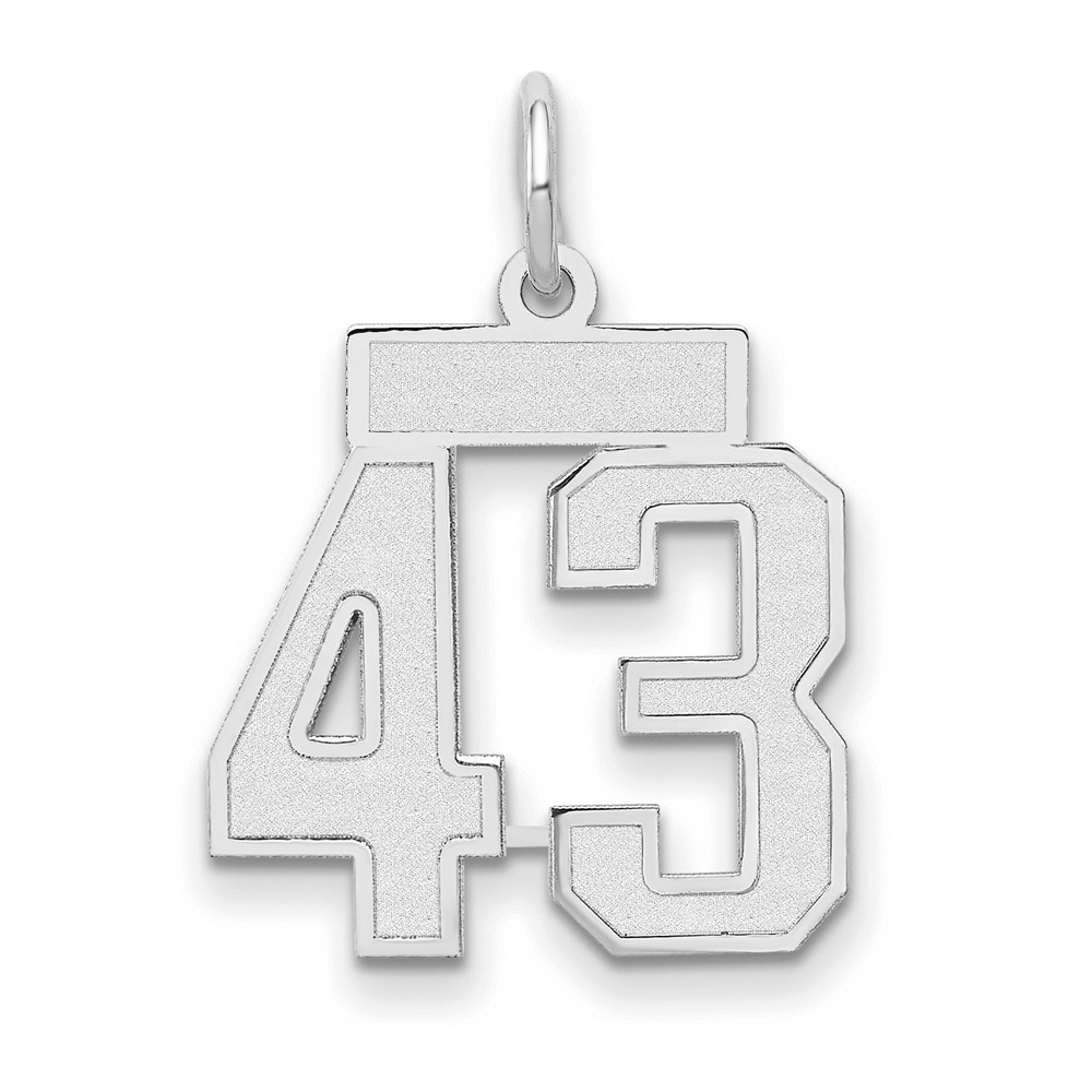 WSS43.jpg 14kw Small Satin Number 43 Charm - Image 1