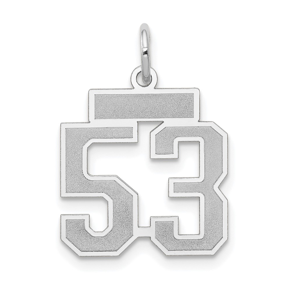 WSS53.jpg 14kw Small Satin Number 53 Charm - Image 1