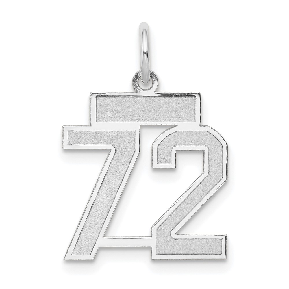 WSS72.jpg 14kw Small Satin Number 72 Charm - Image 1
