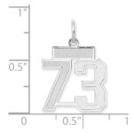 14kw Small Satin Number 73 Charm - Image 2
