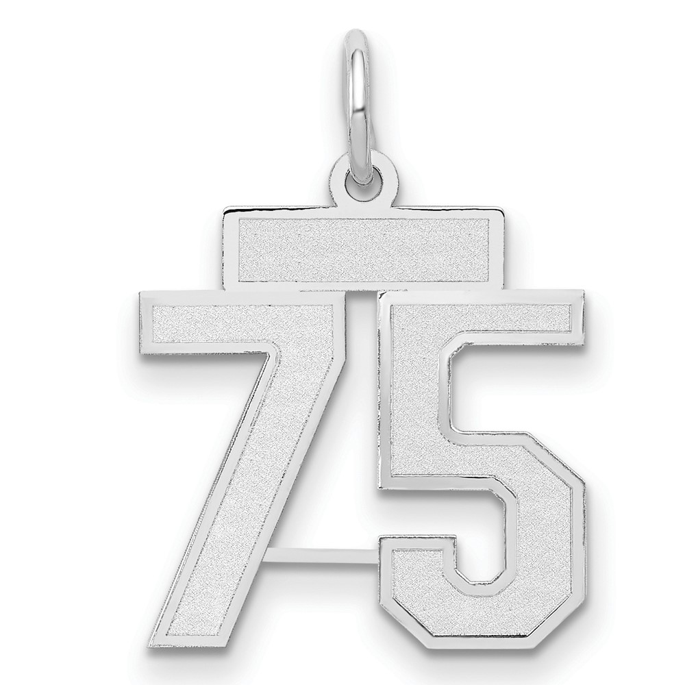 WSS75.jpg 14kw Small Satin Number 75 Charm - Image 1