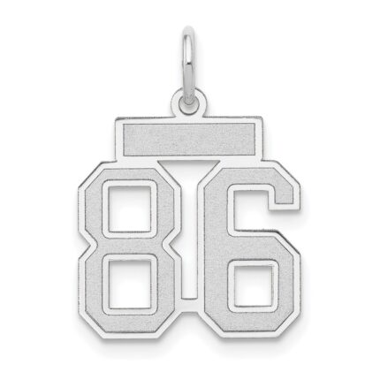 14kw Small Satin Number 86 Charm