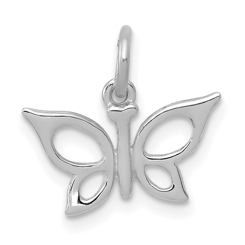 XAC138W.jpg 14k White Gold Polished Butterfly Charm - Image 1